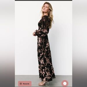 Liana Velvet Embossed Maxi Dress